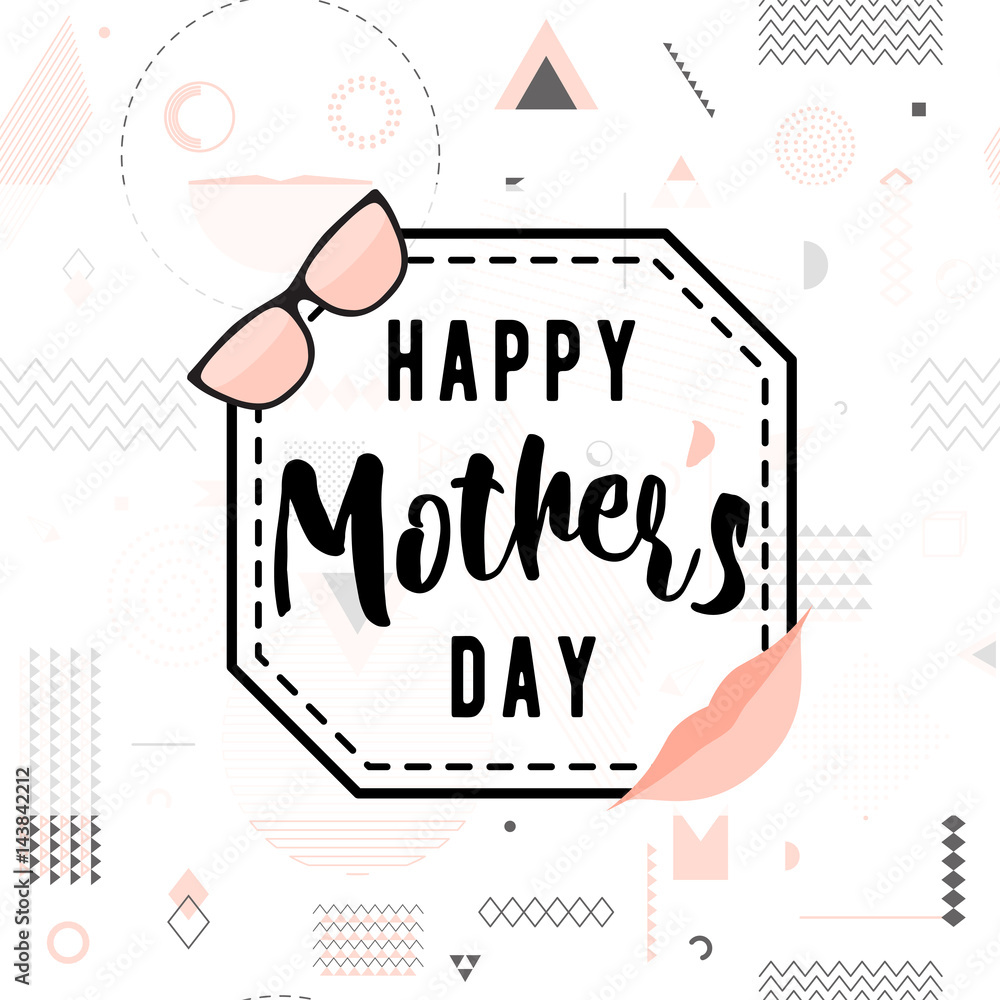 Wall mural vector illustration of card for mother day holiday greeting