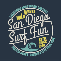 Surfing t-shirt graphic design