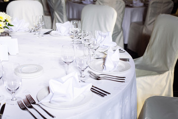 Table set for an event party or wedding