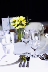 Table set for an event party or wedding