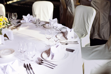 Table set for an event party or wedding