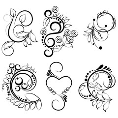 ornamental design elements on a white background