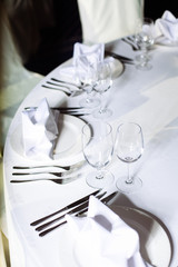 Table set for an event party or wedding