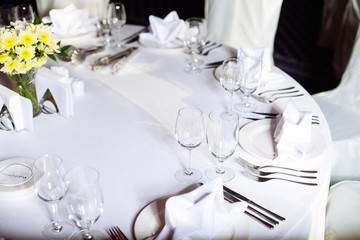 Table set for an event party or wedding