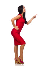 Nice woman model isolated on the white background