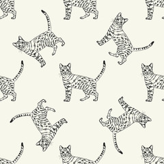 Pattern from an image of a cat. Black on a light background.