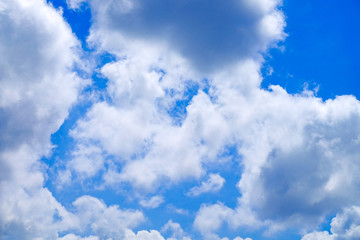 bright blue sky with clouds