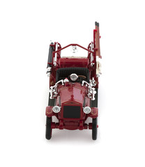 Model of fire trucks on white background