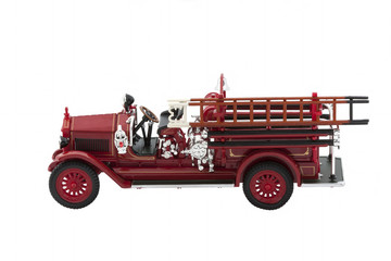 Children's toy fire truck on a white background