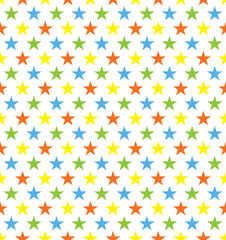 Seamless Colourful Star Pattern. Ideal for birthday gift wrapping paper.