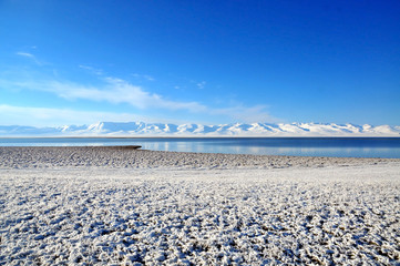 Landscape of Kyrgystan around Son Kul lake
