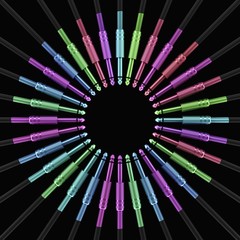 Radial Array of Vibrantly Coloured Gold Plated 6mm Audio Jacks