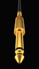 Extreme Foreshortened Gold Plated 6mm Knurled Jack