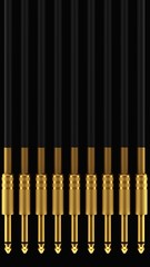 Even Line of Knurled Gold 6mm Audio Jacks