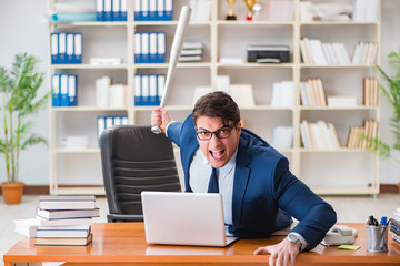 Fototapeta premium Angry aggressive businessman in the office