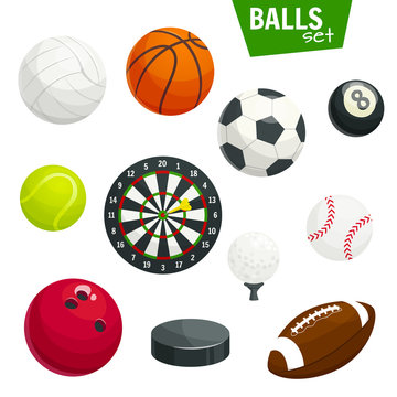 Sport balls and game items vector icons set © Vector Tradition