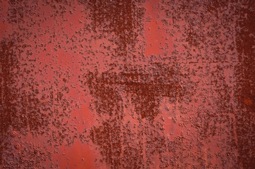 Rusty Burgundy Red sheet metal. Texture.