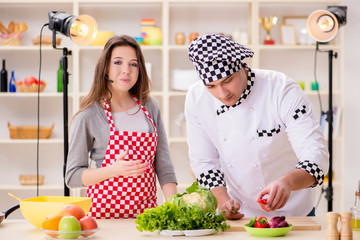 Food cooking tv show in the studio