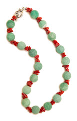 Elegant necklace isolated on white background