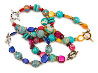 Elegant jewellery isolated on the whtie background