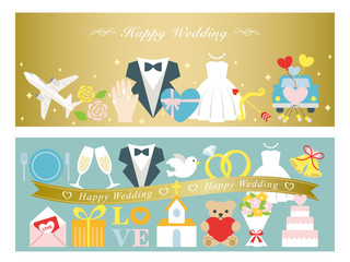 ハッピーウェディング　バナーセット