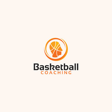 Basketball education logo vector illustration, Basketball Coaching Logo template