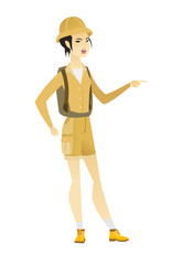 Furious traveler screaming vector illustration.