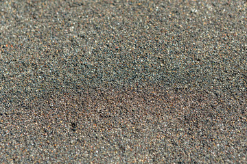 Khalaktyrsky beach with black sand. Kamchatka Peninsula.