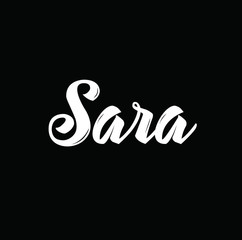 sara, text design. Vector calligraphy. Typography poster.