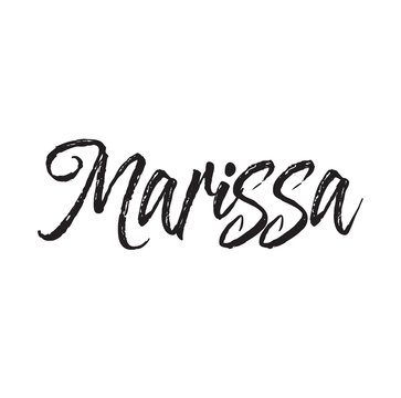 marissa, text design. Vector calligraphy. Typography poster.
