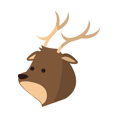 cute deer animal, cartoon icon over white background. colorful design. vector illustration