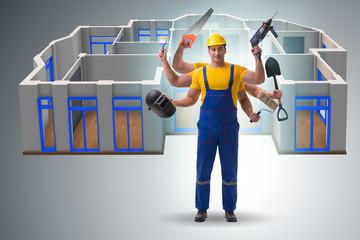 Jack of all trades concept with worker