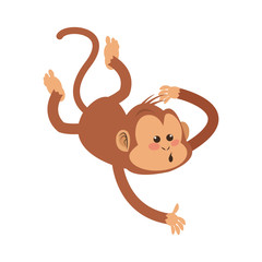 monkey cartoon icon over white background. colorful design. vector illustration