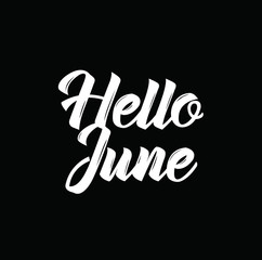 hello june, text design. Vector calligraphy. Typography poster. © pavector