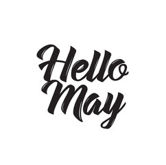 hello may, text design. Vector calligraphy. Typography poster. © pavector