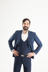 Fototapeta premium success concept in business - confident businessman standing wit