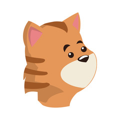 cute cat animal, cartoon icon over white background. colorful design. vector illustration