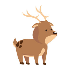 cute deer animal, cartoon icon over white background. colorful design. vector illustration