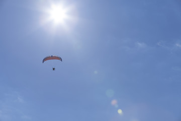 skydiver in the sky