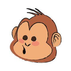 Obraz premium Monkey cartoon icon over white background. vector illustration