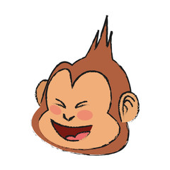 Monkey cartoon icon over white background. vector illustration