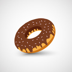 Chocolate donut. Vector illustration 