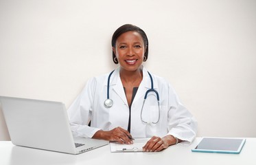 African-American doctor woman.