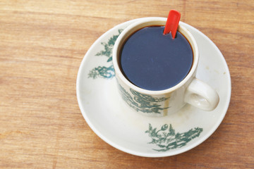 Coffee in classic asian coffeeshop cup
