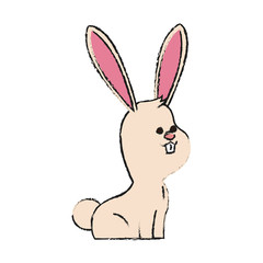 cute rabbit animal, cartoon icon over white background. vector illustration