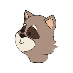 cute raccoon animal, cartoon icon over white background. vector illustration