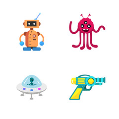 four stylish space icons 