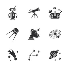 nine stylish space icons 
