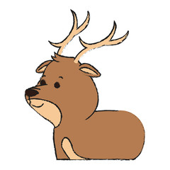 cute deer animal, cartoon icon over white background. vector illustration