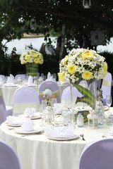Outdoor wedding table set up